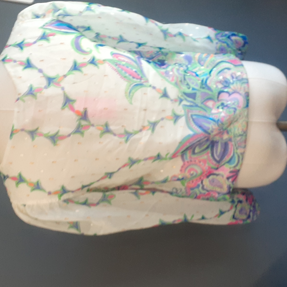 Lilly pulitzer women's sheer ivory off white pullover floral  blouse siz… - Picture 6 of 17
